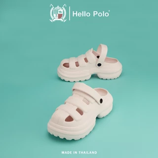 Hello Polo รองเท้าหัวโตแฟชั่น รองเท้าผู้หญิง กันลื่นและทนทาน ดีไซน์เรียบง่าย วัสดุ EVA ส้นหนา 5 ซม เพิ่มความสูง HP8054