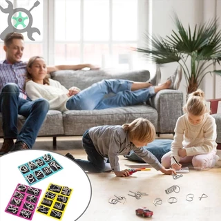 กลเหล็ก ชุดของเล่นหัวเข็มขัดโลหะ ปลดล็อก เสริมพัฒนาการเด็ก 8 ชิ้น Metal puzzle 3 สีให้เลือก