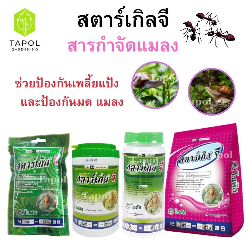 สตาร์เกิลจี สารป้องกันและกำจัดแมลง เพลี้ย หนอนด้วง ไรแดง ใช้โรยป้องกันหรือรองก้นกระถาง