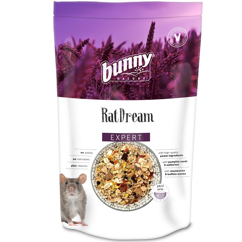 Bunny Nature (บันนี่ เนเจอร์) RatDream EXPERT อาหารสำหรับหนูแรท หนูดัมโบ้ ขนาด500 กรัม