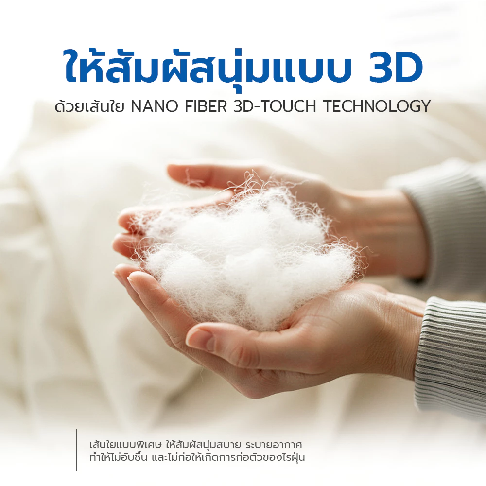 ibed หมอนหนุนโรงแรม Sof-touch สัมผัสนุ่มแบบ 3D รุ่น I และ II ป้องกันไรฝุ่น ซักเครื่องได้ หลับสบาย thumbnail 6