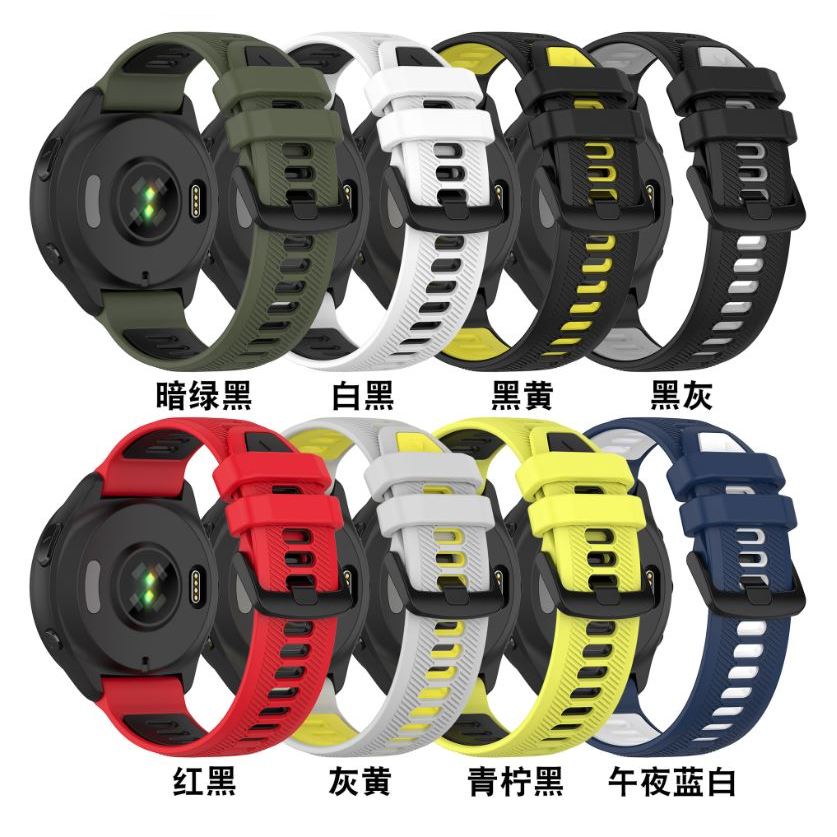 สาย Garmin Forerunner 965 สีทูโทนลายตรงรุ่นขนาด22mm รูปที่ 2
