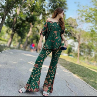 ชุดมัดย้อมผ้ายืดเด้งคอปาดทรงสวยเป๊ะ w1