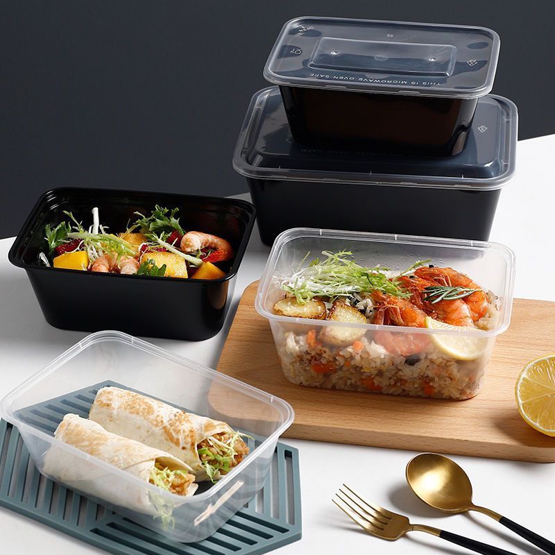 [ยกลัง300ชุด] กล่องพลาสติกใส่อาหาร กล่องใส่อาหารพลาสติก เข้าไมโครเวฟได้ ปลอดภัย รุ่น F/BF 500/650/750/1000ML (สีใส/สีดำ) - รูปที่ 2