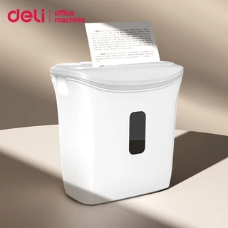 Deli เครื่องทำลายเอกสาร 12L เครื่องย่อยA4อัตโนมัติ เสียงเบา ครั้งละ6p ย่อย4x30mm Paper Shredder