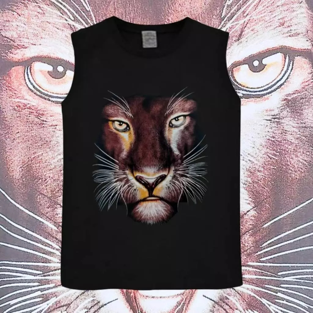 UT shop🚀เสื้อกล้าม แขนกุด oversize ผ้าฝ้าย100% เสื้อแขนกุด 'WOLF' เสื้อผ้าผช เหมาะกับใส่ออกกําลังกาย