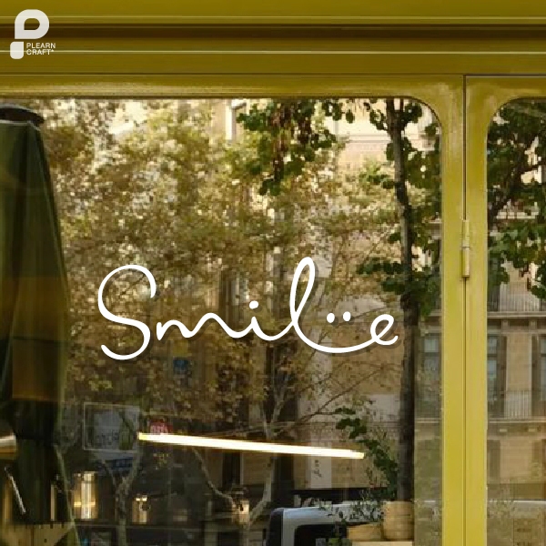 RASM014 สติ๊กเกอร์ SMILE Wave สติ๊กเกอร์ ตกแต่งคาเฟ่ ตกแต่งบ้าน