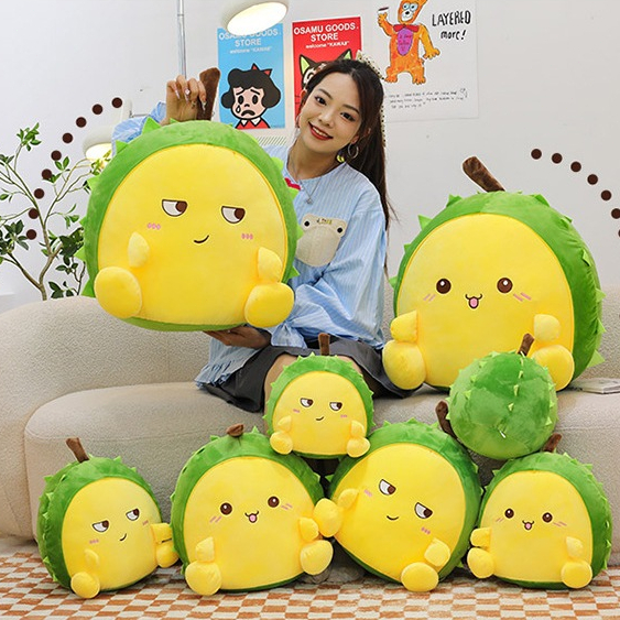 หมอนทุเรียนตากลมแปลกๆ ของเล่นตุ๊กตาคลายแรงดึงที่ฉีกขาดได้ ตุ๊กตาทุเรียนจำลอง ของขวัญวันเกิดสุดฮา