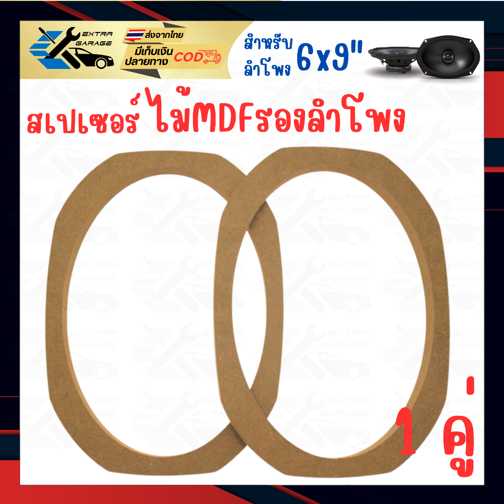 1คู่ ไม้รองลำโพง สเปเซอร์รองลําโพง ขนาด 6x9นิ้ว หนา 15mm. วงไม้รองลำโพง สเปเซอร์ลําโพง 6x9" [EG-016-0003]