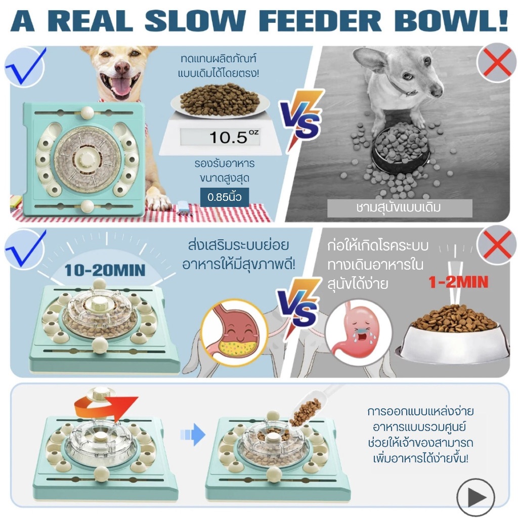 Dog Turntables Puzzle Toy Lv. 2 In 1 ของเล่นเสริมสร้างพัฒนาการฝึกสมองสุนัข - รูปที่ 4