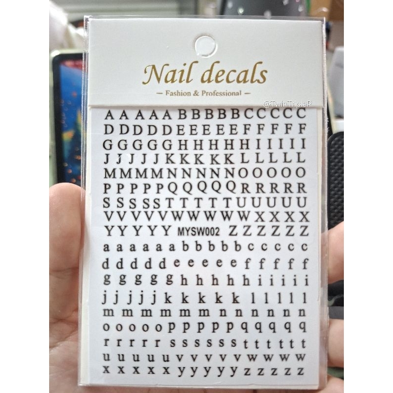 สติ๊กเกอร์ ตัวอักษร ภาษาอังกฤษ alphabet sticker ตัวพิมพ์ภาษาอังกฤษ สติ๊กเกอร์ตัวเลข สติ๊กเกอร์ติดเล็บ สติ๊กเกอร์ตัวจิ๋ว