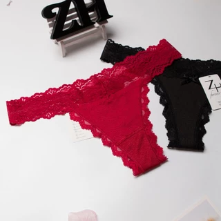 ZH.6769 กางเกงชั้นในจีสตริงผ้าร่องลูกไม้เอวต่ำ บิกินี่ลูกไม้เซ็กซี่G-String