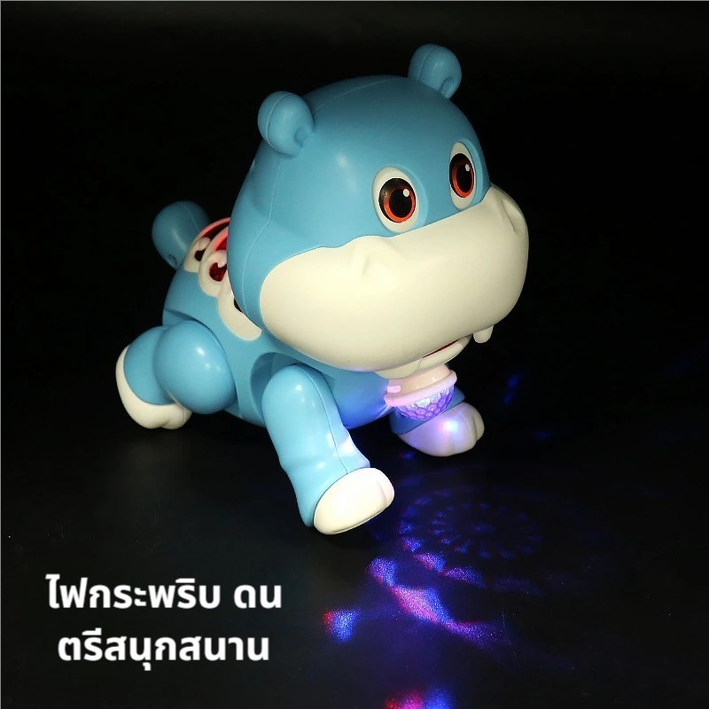 【ของเล่นคลานมีเพลง 】สิงโตน้อย+ฮิปโปไฟกระพริบ ✨ของเล่นเสริมพัฒนาการ 6เดือน-3ขวบ วัสดุนุ่มปลอดภัย‼️  🌟 ของขวัญวันเกิดเด็ก - รูปที่ 3