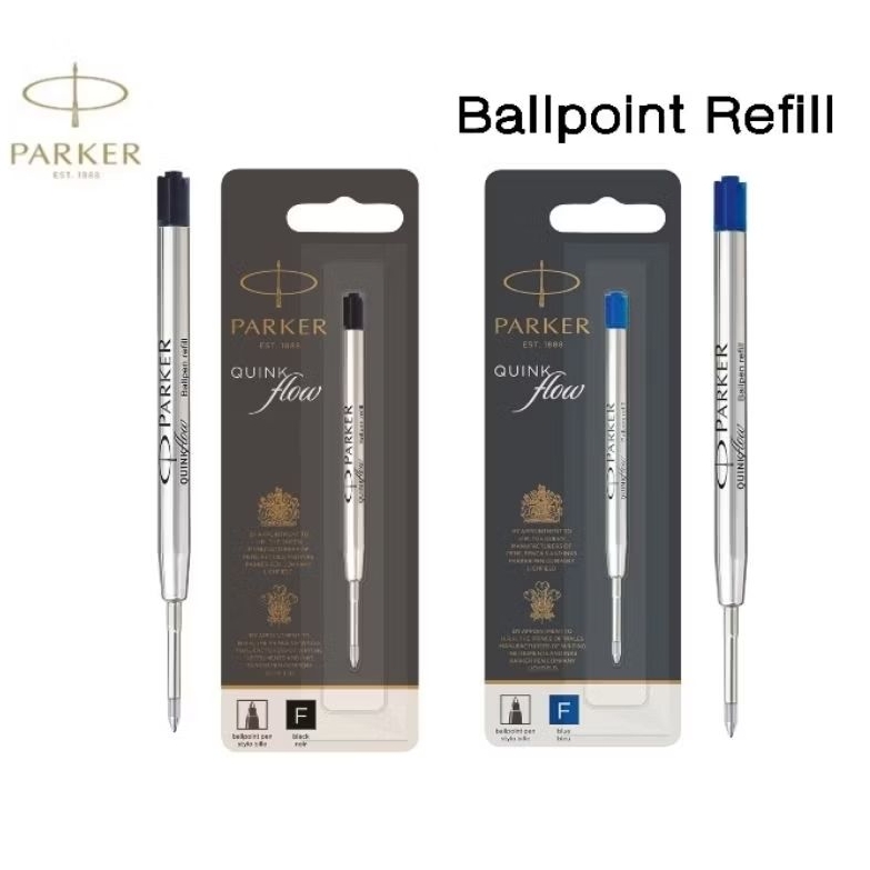 PARKER ไส้ปากกาลูกลื่น ปาร์คเกอร์ Ballpoint Refill รุ่น QUINK Flow หัว F ขนาด 0.5 มม. หมึกน้ำเงิน และดำ (ราคาต่อ 1 ชิ้น)