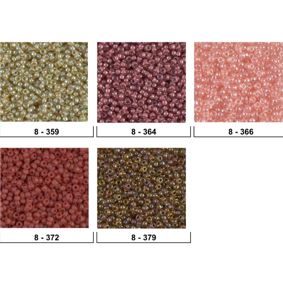 8/0 (3mm) # 359-379 ลูกปัดแก้ว Miyuki เม็ดบีด เม็ดทราย Seed Beads