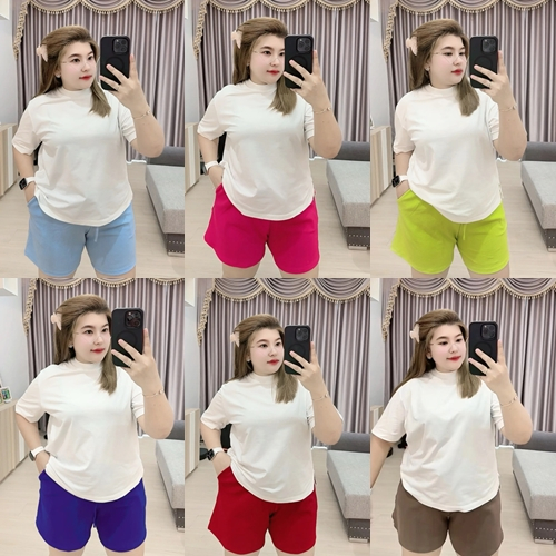 N99 กางเกงขาสั้นเชือกหลอกผ้าวูลเวฟ 💛🤎