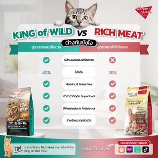 (6.8-10กิโล) CheerShare อาหารเม็ดแมว Rich Meat Formula เม็ดเล็ก ทานง่าย เกรด Holistic Grain Free