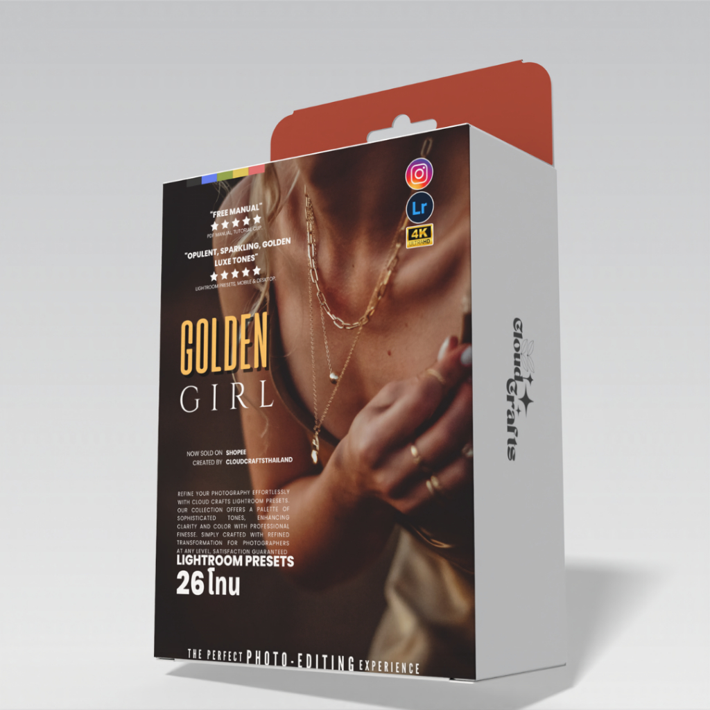 Golden Girl | 26โทน | ฟิลเตอร์แต่งภาพพรีเมี่ยม | Lightroom | Pro-Grade Edits | Crafted By CloudCraft