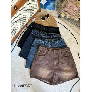 ✅สีใหม่ ดำฟอก+น้ำตาลฟอก /LD/ กางเกงยีนส์ขาสั้น แพทเทิร์นสาวอวบอ้วน เอวสูง เก็บทรง ผ้าฟอกอย่างดี ใส่สบาย ไม่รั้ง