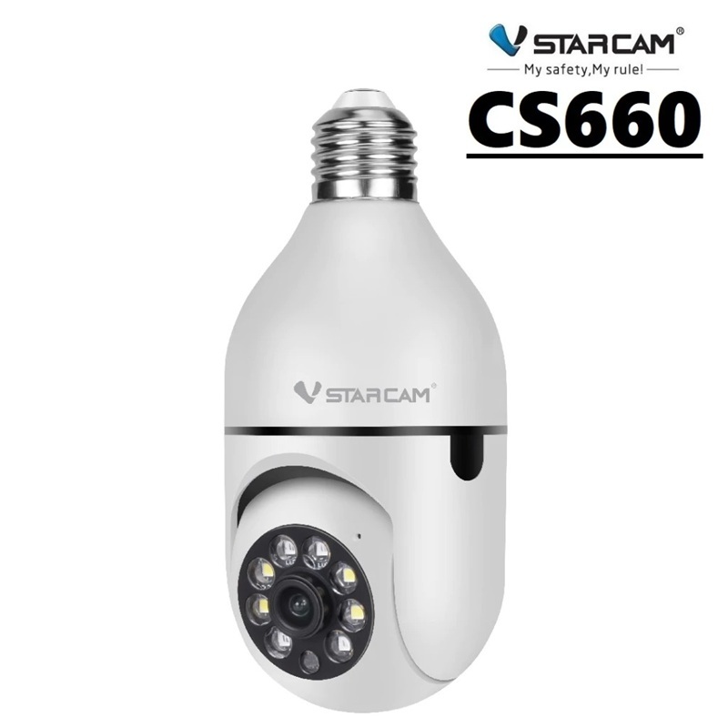 VSTARCAM CS660 WiFi SUPER HD 1296p 3MP iP Camera ใส่ขั้วหลอดไฟ E27 กล้องวงจรปิดไร้สาย Ai + แจ้งเตือน