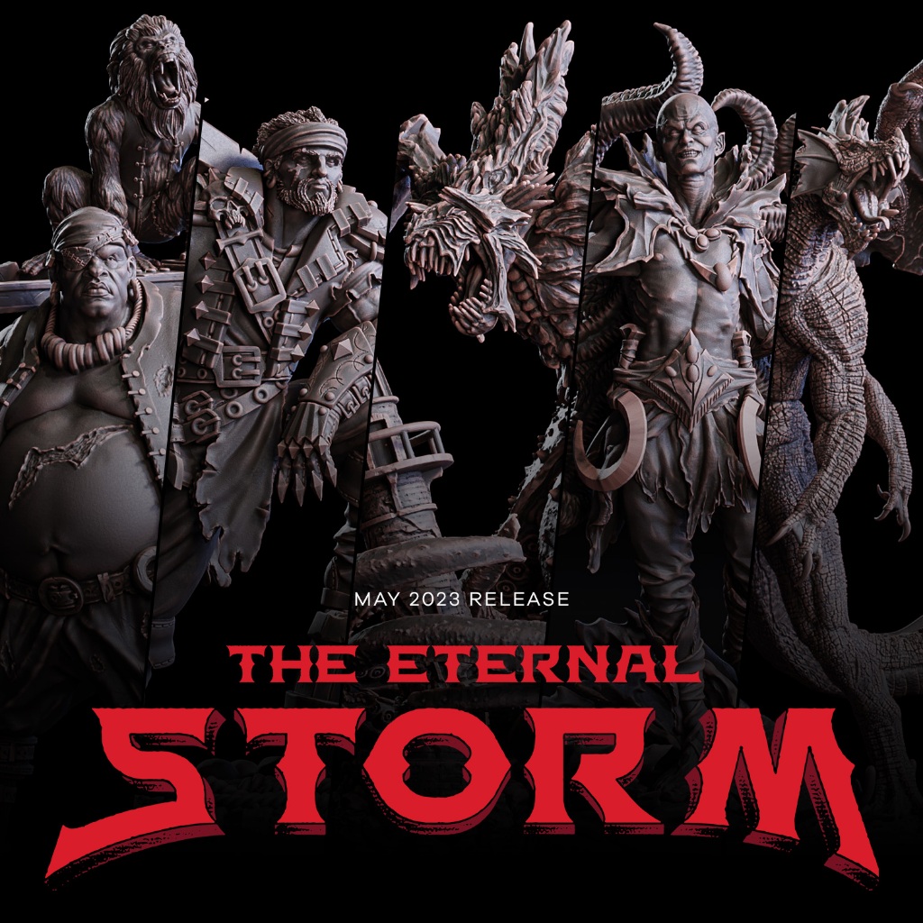 DnD Miniature I The Eternal Storm Iโมเดลบอร์ดเกม (งานเรซิ่นยังไม่ลงสี) ฐาน 1-2 นิ้ว