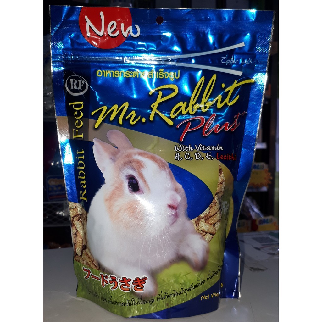 Mr.Rabbit Plus+ อาหารกระต่าย สูตรโปรตีน 18% ขนาด 500g. ล็อตใหม่ล่าสุดค่ะ