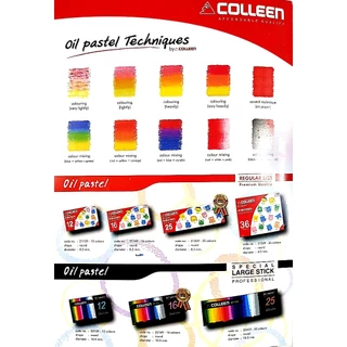 COLLEEN Oil Pastel premium quality สีชอล์ค คอลลีน คุณภาพสูง จัมโบ้ 12, 16, 25, 36 colors แถมสมุดระบายสีเสริมทักษะเด็ก