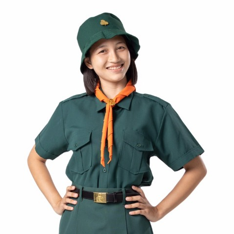 เสื้อเนตรนารี (เฉพาะเสื้อ)สีเขียวผ้าโทเรอย่างดี สีเขียว ชพ.