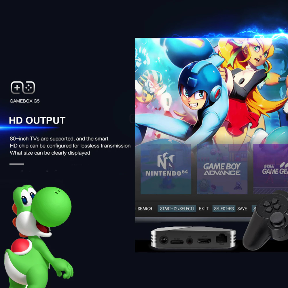 GAME BOX🎮กล่องสมาร์ททีวีแอนดรอยด์ คอนโทรลเลอร์ไร้สายคู่ ดาวน์โหลดเกมได้ตลอดเวลา เล่นเกมได้อย่างอิสระ ชิปเกมระดับมืออาชีพ