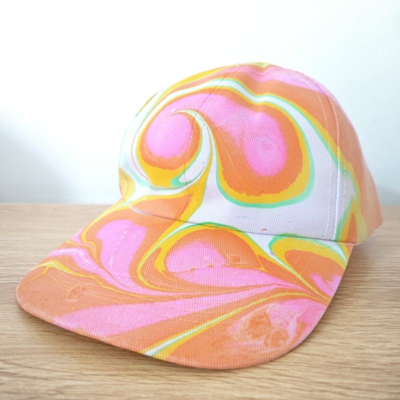 หมวก marbling art แบบสุ่ม (เลือกแบบไม่ได้)
