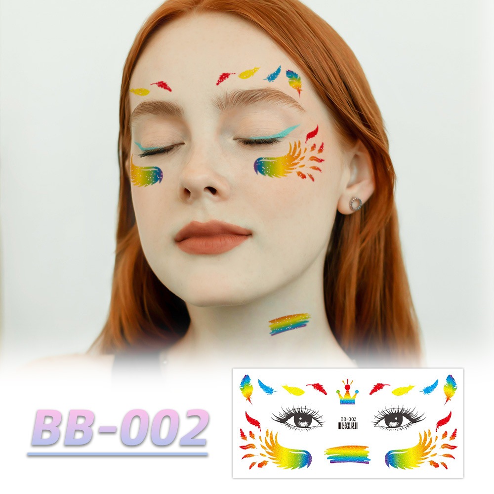แทคทูติดหน้า แทคทู สติกเกอร์ ติดหน้า แต่งหน้า Face Tattoo Rainbow PRIDE LGBT LGBTQ LGBTQA Accessorie