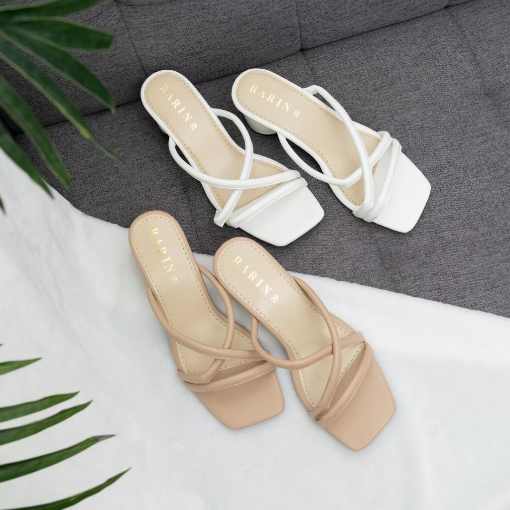 rarin [ Cara ] 36 - 41 รองเท้าส้นสูง 2 นิ้ว รุ่นขายดี **เท้าไม่เรียวบวกเพิ่ม**