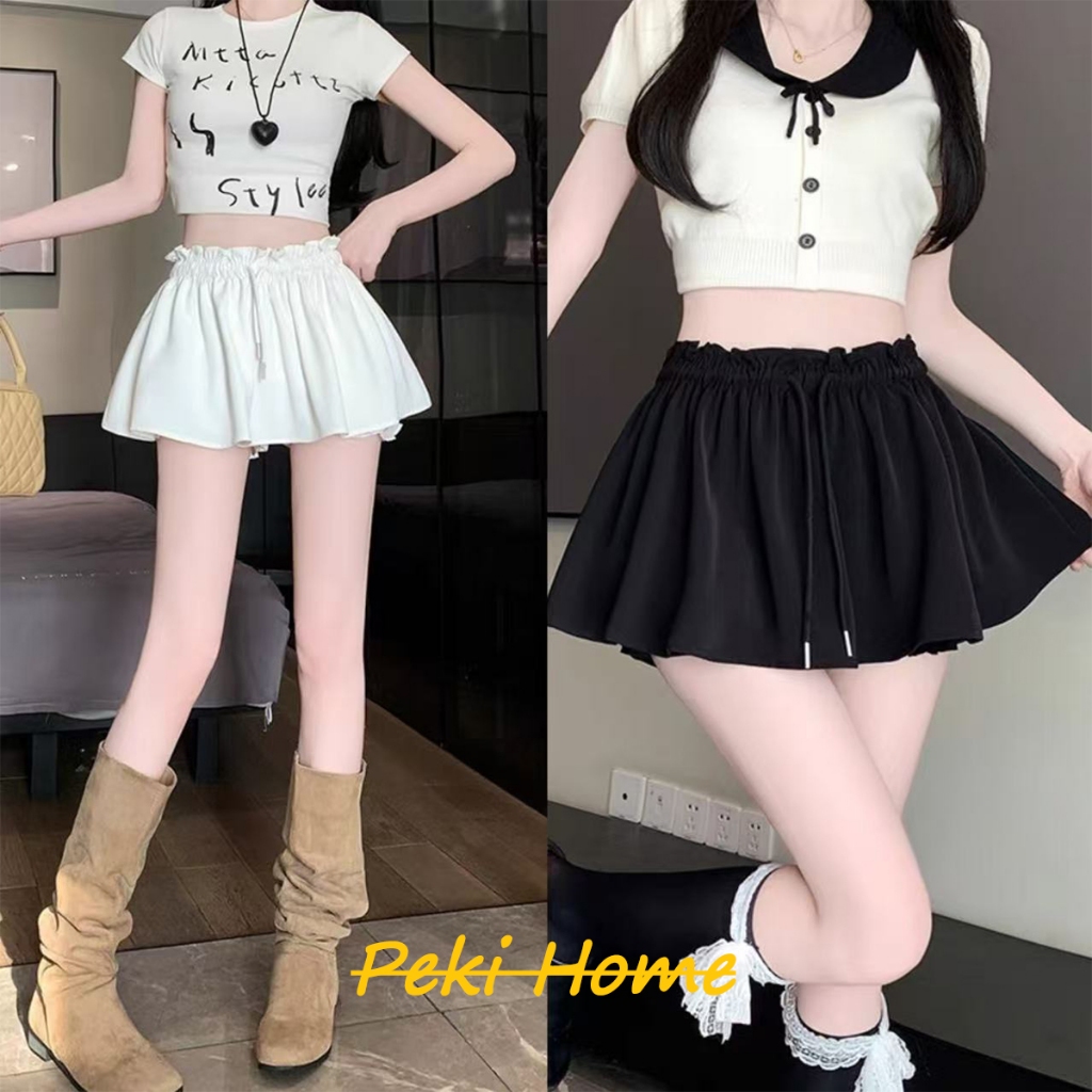 กระโปรงสั้นเอวสูง กระโปรงพลีท กระโปรงสวยน่ารัก