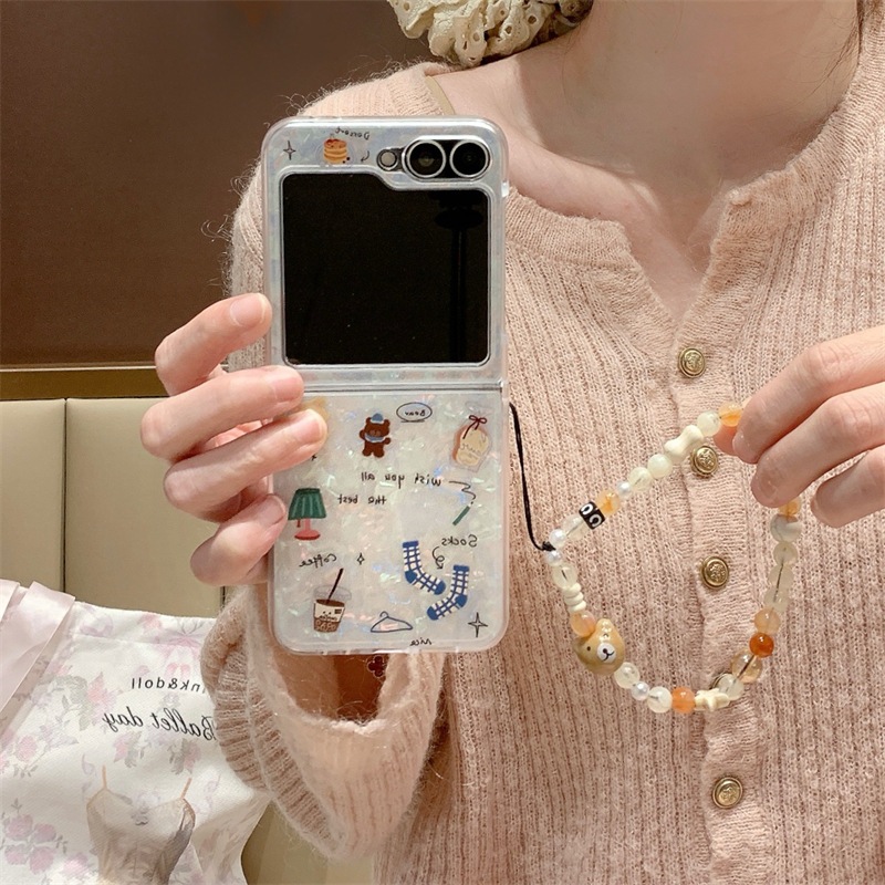 พร้อมส่งจากไทย ! เคสฟลิปหินอ่อนลายการ์ตูนแสนมินิมอล พร้อมสายคล้องมือ (2034) for Samsung Galaxy Z Flip6 Flip5 Flip4 Flip3 ราคา ถูกที่สุด ดีลบีเคเค แกลเลอรีภาพที่ 2