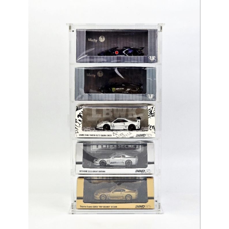 กล่องอะคริลิคโชว์รถ 1/64 Inno64, Tarmac ,Hobby Japan และอื่นๆ แบบ 5 ชั้น ราคา ถูกที่สุด ดีลบีเคเค