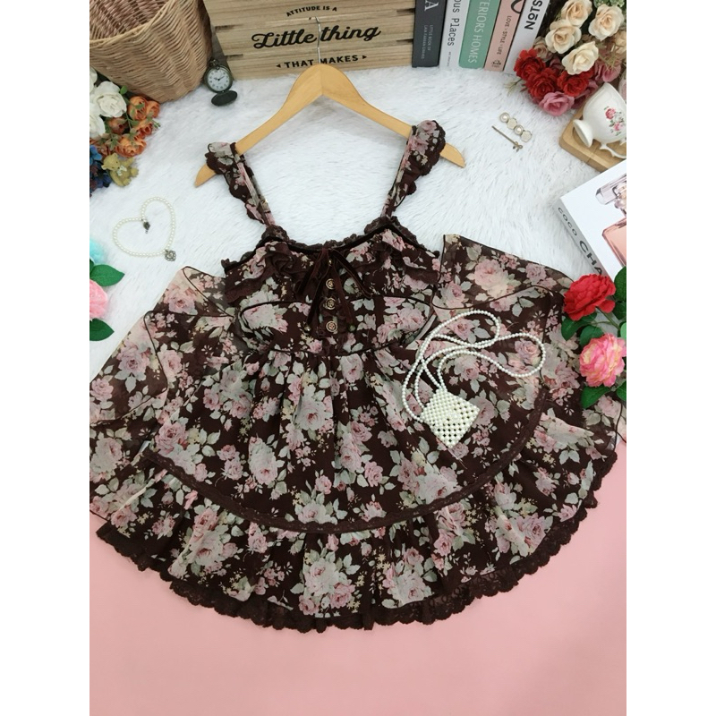 🥀˚⋆₊Lizlisa เดรสดอกไม้ แบรด์แท้มือสองญี่ปุ่น✨