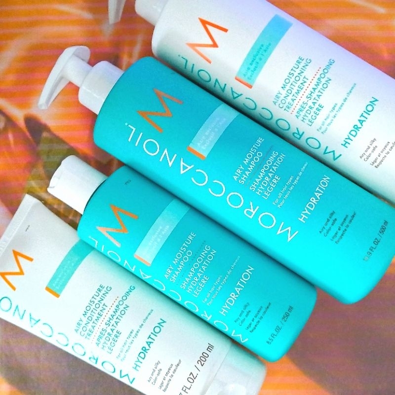 🔥เก็บโค้ดหน้าร้านหรือทักแชท🔥💦Moroccanoil​ Airy Moisture set ผลิตภัณฑ์​ดูแลเส้นผมเติมมอยเจอร์​เซอร์