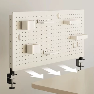 กระดานหลุม Pegboard DIY แผ่นกระดานติดผนัง เพ็กบอร์ดติดผนัง แขวนเครื่องมือบนโต๊ะโดยไม่ต้องเจาะรู