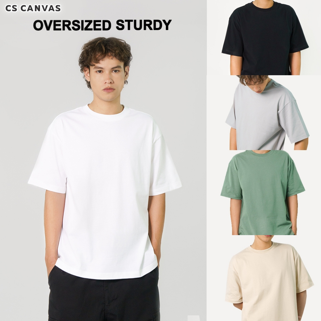 CS CANVAS Men Sturdy //Oversized T-Shirt // - เสื้อยืดเปล่า ผู้ชายโอเวอร์ไซส์ ผ้า Cotton USA หนา