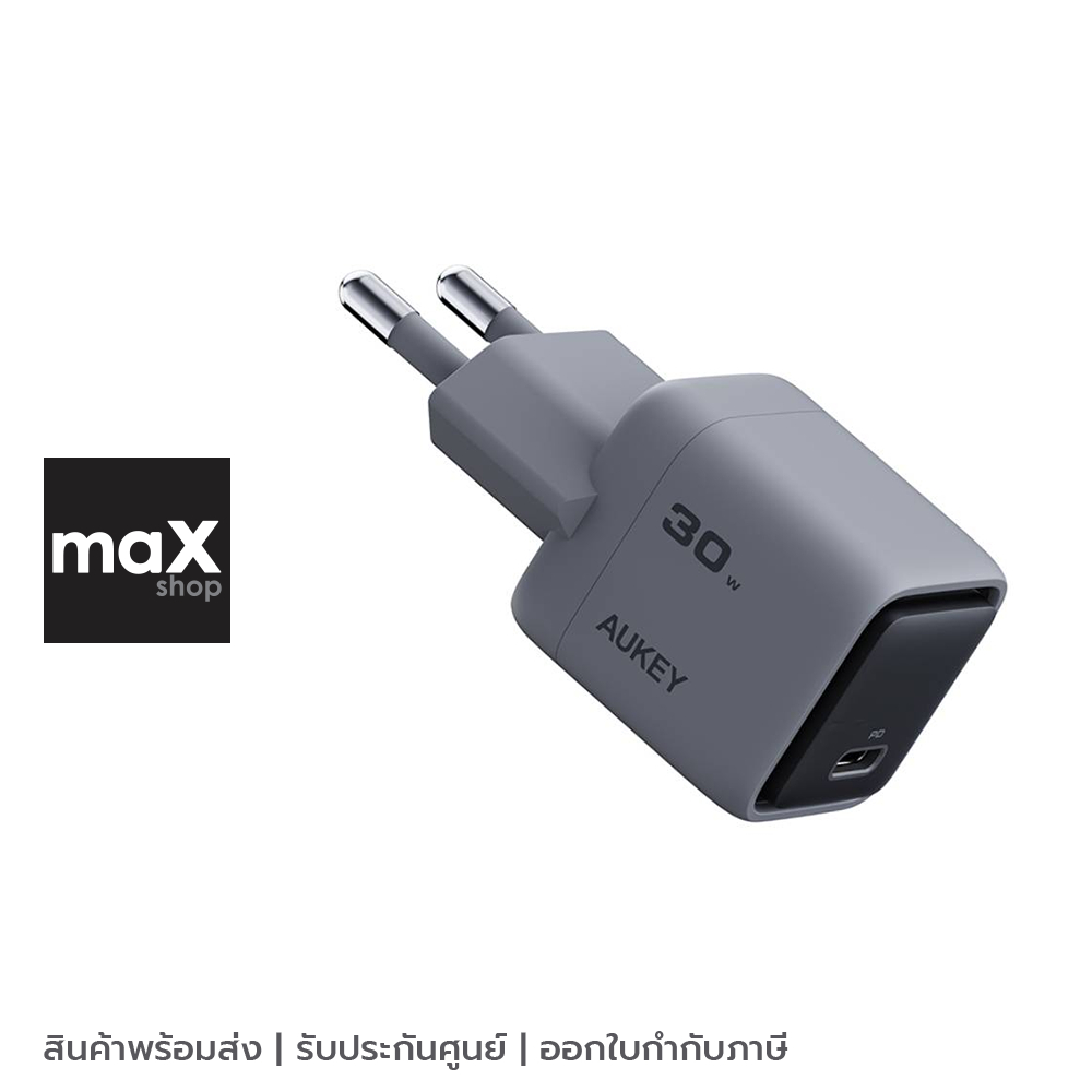 AUKEY หัวชาร์จเร็ว 30 วัตต์ PD with Gan III สีเทา รุ่น PA-C1