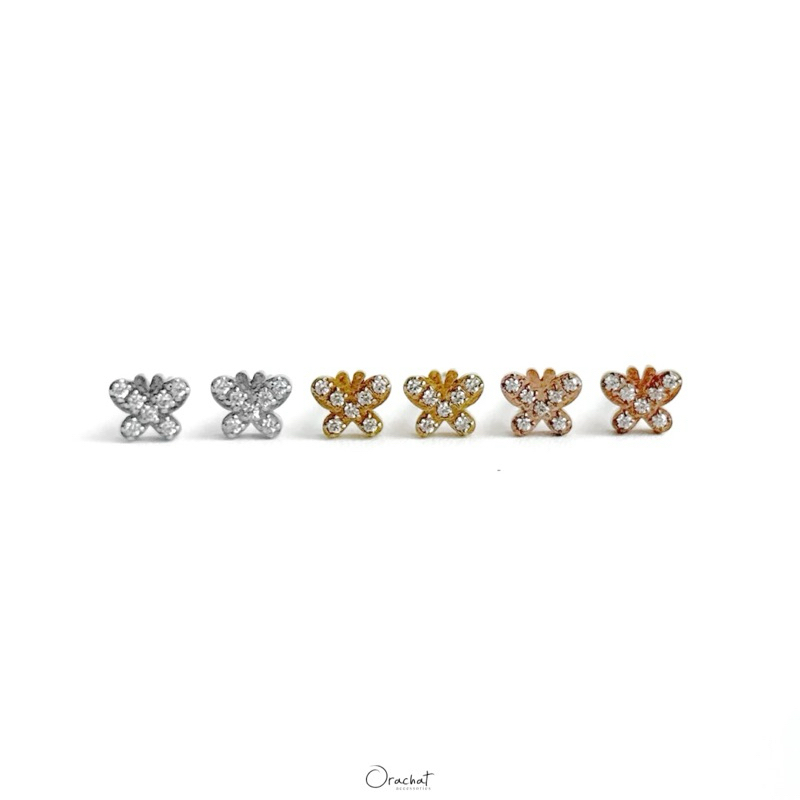 Orachat | Petite Butterfly 14k earrings. (ต่างหูตัวเรือนสแตนเลส)