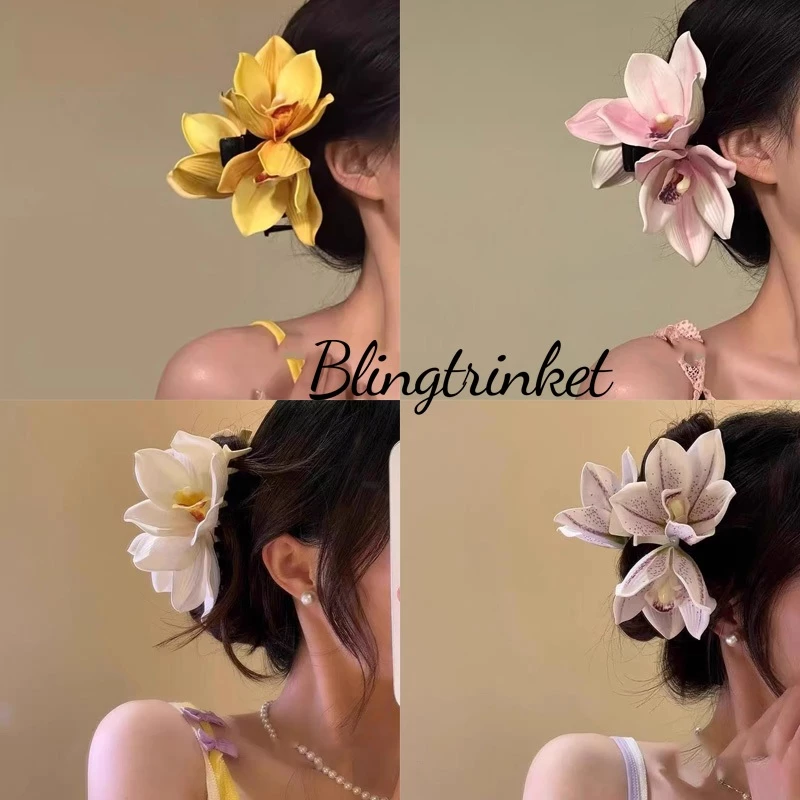 Blingtrinket🌸Cute🌸 กิ๊บเกาหลี สดชื่นและหวาน เครื่องประดับผมแฟชั่นฟาแลนนอปซิส ดอกไม้ประดิษฐ์ กิ๊บติดผม ส่งจากไทย