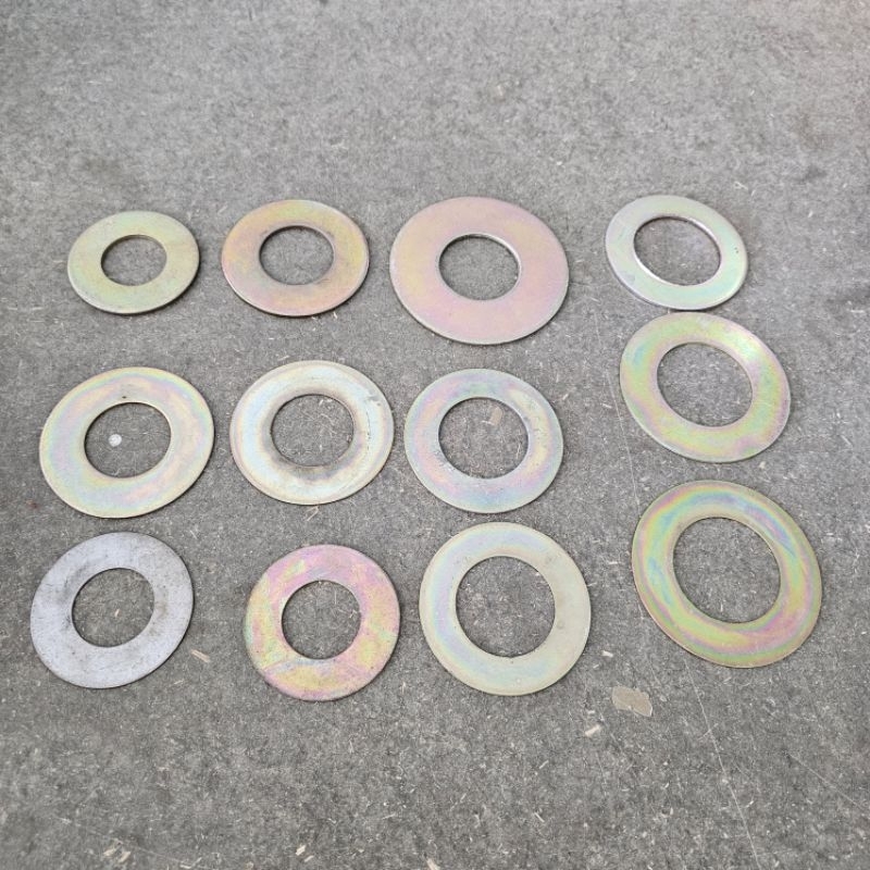 แผ่นชิม (10แผ่น) ทองเหลือง ไม่เป็นสนิม ขนาด 30 - 45 mm  รถขุด รถตัก