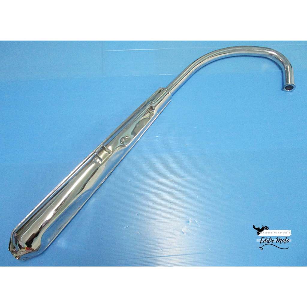 EXHAUST MUFFLER CHROME PIPE  Fit For HONDA CB100 K0 K1 K2 K3 CB125S S0 S1 S2 // ท่อไอเสีย ชุบโครเมี่