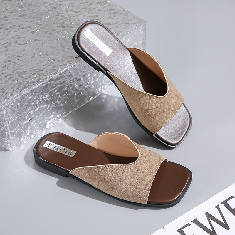 Atiktoa รองเท้าแตะส้นแบนสำหรับผู้หญิง รองเท้าแตะเปิดหัวแบบเข้ารูป น้ำหนักเบา หลากสี - รูปที่ 5