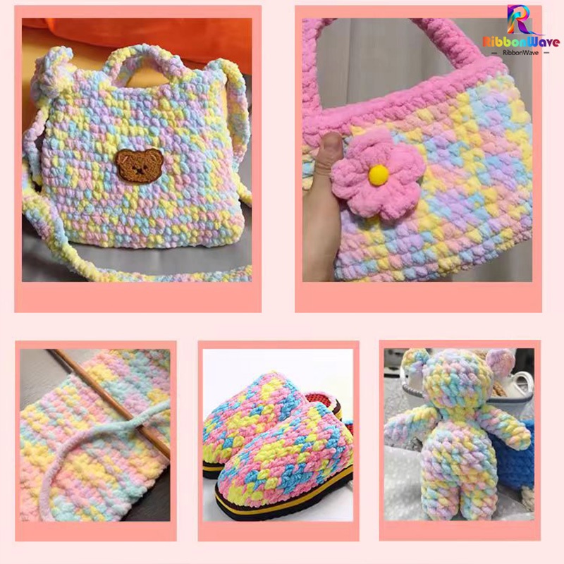 ไหมพรมเส้นใหญ ไหมพรมคอตตอน เส้นด้ายถัก 1ply 100กรัม เนื้อนิ่ม DIY ถักมือ  พร้อมส่งจากไทย - รูปที่ 7