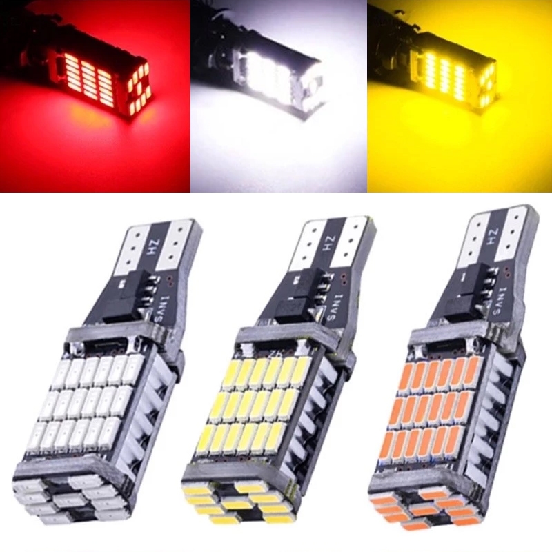 ⚡ประเทศไทย 24 ชั่วโมง⚡T10/T15 หลอดไฟเลี้ยวไฟหรี่ LED 45 ชิป (1 หลอด) ใช้ได้กับรถยนต์มอเตอร์ไซค์ ความสว่างสูง พิเศษ