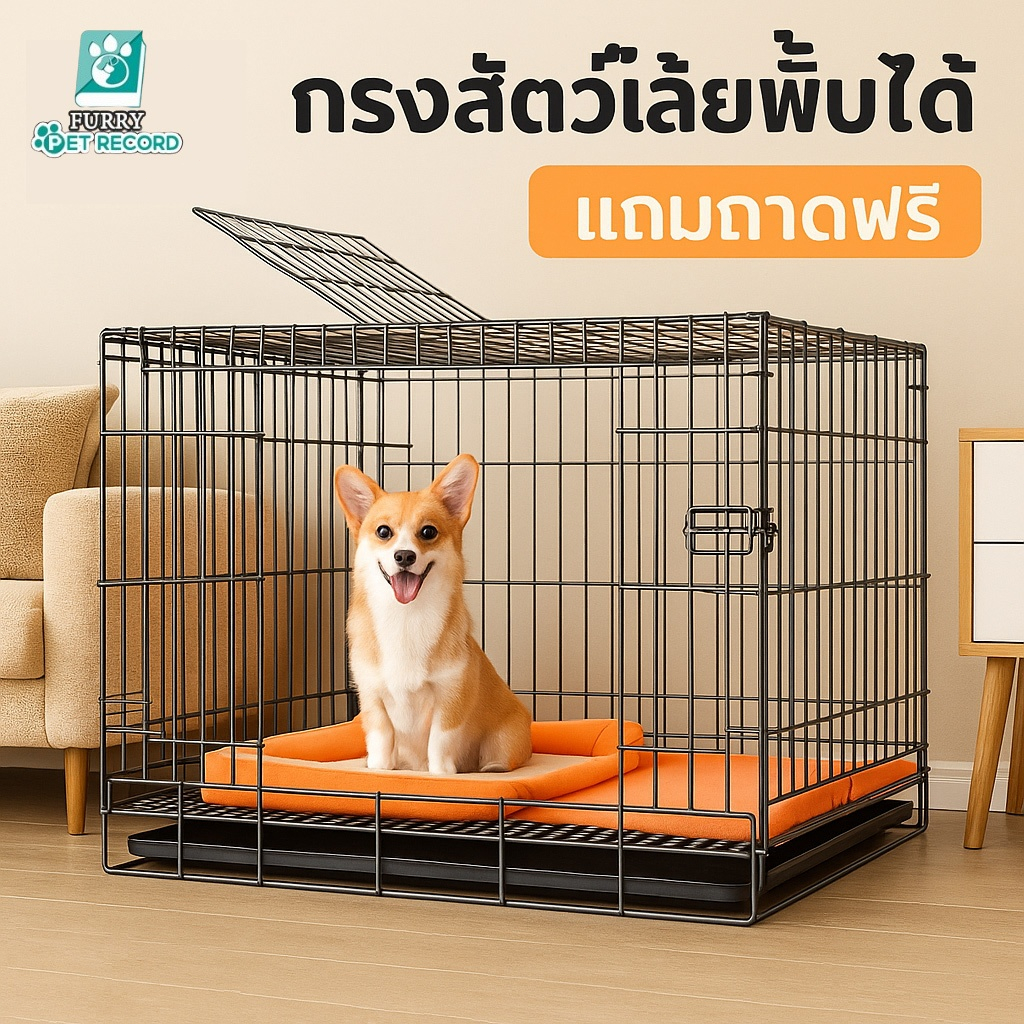 FURRY กรงหมาพับได้ กรงสุนัข กรงหมา กรงสัตว์เลี้ยง กรงแมว กรงกระต่าย กรงเหล็ก นอนสบาย กรงสุนัขพับได้ Foldable Cage