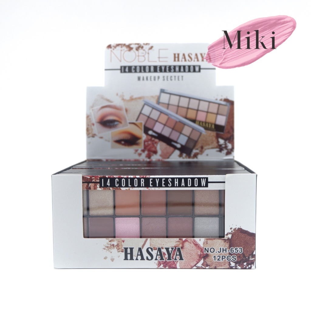 {12พาเลท} HASAYA Noble Color Eyeshadow พาเลทอายแชโดว์ ผสมชิมเมอร์ ให้สีเป็นธรรมชาติ no.JH653