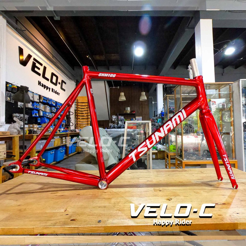 เฟรมจักรยานฟิกเกียร์ แบรนด์TSUNAMIรุ่นSNM100 fixed gear ไซส์XL(58)เฟรมอลูมิเนียม/ส่งจากไทย